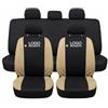 Rebeca Shop®Coprisedili Auto compatibili per Micra Porte con sedili Posteriori divisi, Set di 6, vari colori (nero/beige)