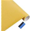 NewL Rotolo di pellicola adesiva 3D in vinile in fibra di carbonio, con rilascio dell'aria, senza bolle, con strumenti per l'installazione (giallo, 30 cm x 150 cm)