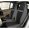 Rebeca Shop® Coprisedili Auto Compatibili per Smart | Made in Italy | Set Copri-sedile Anteriori Coppia (w453 - Terza Serie, Nero/Grigio Scuro)