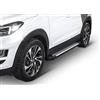 J&J AUTOMOTIVE Pedane Laterali Sottoporta per Hyundai Tucson TL, TLE 2015-2018, in Alluminio, Colore Alu/Silver, Set da Protezione con Omologazione TÜV Inclusa, Advanced