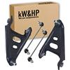 kW&HP KIT 4PZ COPPIA BRACCI BRACCETTI ANTERIORI E BIELLETTE COMPATIBILI CON SMART (451) TUTTE