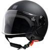 Motocubo Casco Jet Motocubo BAT, Nero Opaco, con Visiera e Cinturino di Sicurezza (L)