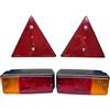 G.L.D. Forniture Kit Fanali dx e sx posteriori per Trattori Carrelli Rimorchi Con lampadine e triangoli