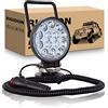 RIGIDON 2PCS Faro da ricerca Led, 4 Pollici 42W Luce da Lavoro con Base Magnetica, Inondazione Luce da Ricerca per Auto Fuoristrada Camion SUV 4x4 Barca, 12V 24V 6000K Bianca luce di guida