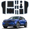 CDEFG Compatibile con Opel Mokka B/Mokka-e EV 2021 2022 2023 2024 2025 2026, Tappetino Antiscivolo Antipolvere Antigraffio Tappetini in Gomma Portabicchieri per Interni Auto Mokka 2026 Accessori (Blu)