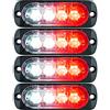 EONYUANGUO Luci stroboscopiche per auto, 4 luci lampeggianti di emergenza Luce lampeggiante di avvertimento a 4 LED per camion auto lampada 12V/24V (Rosso bianco)