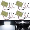 QAUBEN Bianco 4-pacchetto 4014 117SMD LED pannello cupola luce auto lettura interna mappa lampadina lampadina soffitto luce DC 12V + T10 BA9S Festoon adattatore