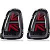 OEXRIGRU Auto Fanali Posteriori Per BMW Per Mini Per Cooper R56 R57 R58 R59 2007-2013 Lampada Posteriore Nebbia Fanali Posteriori Luci Coda A Led Montaggio Fari posteriori auto(Black red,2011-2013)