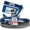 NTG, cric idraulico da 2 t, certificato TÜV, cric da officina piatto, 85-375 mm, per officina meccanica, auto e veicoli ribassati, portata fino a 2.000 kg