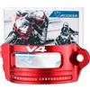 Modeer Contenitore del liquido dei freni posteriore per serbatoio Protezione del coperchio dell'olio per Ducati Multistrada V4 V4S 2021-2024 /Pikes Peak/TRAVEL/Sport/Rally Accessori (V4-Rosso)