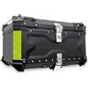 CcacHe Bauletto Scooter Alluminio Top Case Baule da Moto 65L 80L 100L Impermeabile Valigia Bauletti per Moto Quad Motorbike Motocicletta, con Schienale Morbido (Color : Nero, Size : 65L)