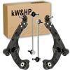 kW&HP KIT 4PZ COPPIA BRACCI BRACCETTI OSCILLANTI E BIELLETTE ASTA PUNTONE ANTERIORI DX/SX COMPATIBILE CON ALFA ROMEO GIULIETTA (940)