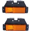 Generic 2 Pz Luci Ingombro con Catarifrangente e Staffa Luce Ambrata Arancione3 Led 12V 24V Camion Rimorchi Caravan Camper Trattore Bus