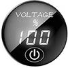 Asudaro Pannello Rotondo del Voltmetro, Mini Voltmetro Auto Voltametro di visualizzazione della capacità della batteria del moto DC 5V-48V LED pannello digitale voltmetro con interruttore tattile ON/OFF