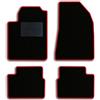QUEMAR Tappetini Auto compatibili con Alfa Romeo Giulietta 2010-2016/ Kit Tappeti Moquette e Gomma su Misura (Set 2 Anteriori+2 Posteriori)/Ricami e Colori Personalizzati (Bordo Rosso, 0 Ricami)