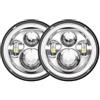 Sovxbgw Fanale Anteriore Set Di Fari A LED DRL Per Nissan Patrol Y60 Safari Fari Fanali Anteriori(40w Halo Lamp Silver)