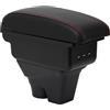 OYHCM Bracciolo Centrale per Citroen C3 MK3 2016-2024, Doppio Scomparto, Pelle Nera, Facile da Installare, Accessorio Auto Personalizzato