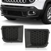 Gettimore Griglia paraurti anteriore inferiore inserto lunetta copertura per Jeep Renegade 2015-2018 modelli - ABS nero coppia di ricambio