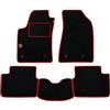 Union Textile UNION Tappetini su misura realizzati per FIAT 126 dal 1976 al 2000 in moquette di qualita Nero con logo con bordo Rosso