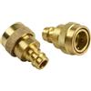 Honseadek 2 adattatori regolabili in ottone massiccio R134A per R1234YF ad alta pressione bassa, raccordi a connessione rapida a perdite, compatibili con aria automobilistica