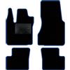 QUEMAR Tappetini Auto compatibili con Renault Twingo III 2014-2024 anche Elettrica/Kit Tappeti Moquette e Gomma su Misura (Set 2 Ant.+2 Post.)/Ricami e Colori Personaliz. (Bordo Blu, 0 Ricami)