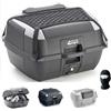 farbrothersonline COMPATIBILE CON BMW F 800 GS BAULETTO MONOLOCK+PIASTRA+RETE+SCHIENALE GIVI PER 2 CASCHI INTEGRALI O JET 45LT INSERTI ARGENTO PER MOTO-SCOOTER CON PORTAPACCHI