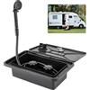 Wiyuer Box doccia da campeggio, box doccia con cerniera, portatile, per esterni, con interruttore a freddo caldo, tubo doccia e soffione per doccia, per camper (nero)