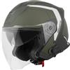 Bogotto H586 BT Illus Casco jet Bluetooth, nero opaco/verde, M