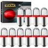 Qasim Led 10-Pack DC 6V / 6.3V Lampadina LED rossa T4w BA9S Indicatore luminoso con pinball a cuneo Indicatore luminoso per quadro strumenti per auto Lampade a grappolo retromarcia interne