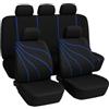 Susy Shop Coprisedili Universali In Poliestere Adattabili A Tutte Le Auto Con Sedili Standard, Fodere Auto Con 2 Zip Sui Schienali Posteriori - Modello G (Blu)