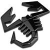 Generico 1 Stemma Logo Emblema Adesivo Scorpione Compatibile per Abarth 500 595 695 124 Fiat Grande Punto Bravo Stilo 3D in Metallo Massiccio Nero Posteriore Laterale