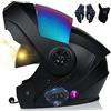 XYYYM Bluetooth Casco Da Moto Modulare, Con Doppia Visiera, Certificazione ECE, Guscio Ad Alta Resistenza, Design Leggero, Fodera Confortevole E Traspirante, Guanti E Maschera Gratuiti