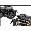 ends cuoio - Coppia borse moto vera pelle compatibili con Harley Davidson Softail 2018-2024, low rider S, street bob, slim, borsa moto cuoio - Sistema aperture magnetiche rapide (Cuciture Nere)