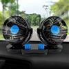 Generico Ventilatore Portatile da Viaggio per Auto Camper Camion 2 VENTOLE T-517, 10cm, 2 Velocità, Orientabile a 360 Gradi, Montaggio a Clip, Plastica, 12V DC