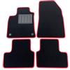 ASC Tappetini Auto Compatibili con Renault Clio V Serie 2019-2024, Moquette con Bordo Antiscivolo Rosso, Battitacco in Gomma