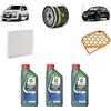 Cormar Kit Tagliando Fiat Panda, Lancia Ypsilon 1.0 Hybrid, Filtri Aria Olio e Abitacolo, 3L Olio Specifico (CON CASTROL_)