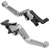 MOCNT 1 Paio Leve Frizione Freno Moto 22mm Motociclo Leva Maniglia Pompa Freno Frizione Regolabile CNC Alluminio Maniglia Leva del Freno Doppio Disco Scooter Universali Argento