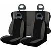 Generico Coprisedili Auto per Fiat Panda (2003/2012), Cotone Grigio scuro/Nero, Made in Italy, varie Versioni Sedili Posteriori… (5 posti schienale intero)