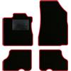 QUEMAR Tappetini Auto per Dacia Sandero, Bordo Rosso, 0 Ricami | anche Stepway / 2012-2020 / Kit Tappeti Moquette e Gomma su Misura / Set 2 Anteriori +2 Post./ Ricami e Colori Personalizzati