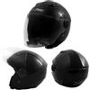 A-Pro Casco Jet Visiera Lunga Scooter Moto Quad Omologato ECE 22-06 Nero XS