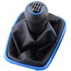 HONGYISM Pomello Cambio Auto Pomello Del Cambio A 5 E 6 Marce Leva Cuffia In Pelle PU Per Per Golf 4 IV MK4 Per GTI R32 Per Bora Per Jetta MT 2003-2008(6 Speed Blue)