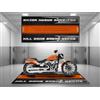 wibeart Tappetino per Moto MPM per Kill Egos Break Necks, Lavabile, Antiscivolo, Resistente all'olio e all'Acqua, per Garage, Showroom e off | Baja Orange - Dimensioni 2: 102 x 47/260 x 120 cm