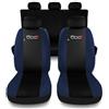 Susy Shop Coprisedili Auto Compatibili Per 500X Set Coprisedile Anteriori e Posteriori Con Logo Ricamato Compatibile Con Airbag (Nero/Blu Scuro)