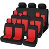 KWAYA Set Copri Sedile Protezioni Universali Per Sedili Auto Da 9 Posti Coprisedili Per Autobus Resistenti Allo Sporco Set Di Coprisedili In Vari Colori Completo Coprisedili(Red-9PCS)