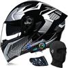 ACLFFSHOP Caschi da Moto Modulari Bluetooth, Casco da Moto a Doppia Visiera Integrale Omologato DOT/ECE, con Doppio Altoparlante e Microfono, per Adulti Uomini e Donne M~XXL