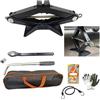 MOTO SPORT MONDO CRIC A PANTOGRAFO DA 2 TONNELLATE CON CRICCHETTO E CHIAVE A BUSSOLA ALLUNGABILE TELESCOPICA COMPATIBILE CON FIAT PANDA KIT AUTO SET PER EMERGENZA STRADALE SOLLEVAMENTO GOMME AUTO