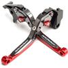 E-SPEEDMTC ESPEEDMTC per Ducati Hypermotard 950 2019-2021 Modificato di CNC in Lega di Alluminio 6 stadi Lunghezza Regolabile Pieghevole Leva di Frizione del Freno (Rosso)