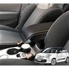 WOOD COMPANY Bracciolo Premium compatibile con Fiat 500L dal 2018 in avanti (RESTYLING) in ecopelle nera con DOPPIE cuciture bianche, montaggio ad incastro integrato invisibile con grande portaoggetti