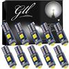 GLL 10pcs Bianco T5 LED 3030 3SMD W1.2W W3W Lampadine per Cruscotto 120 Lumen