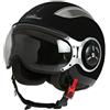 Scotland Casco Moto Demi-Jet Steel, Nero Opaco, Taglia M